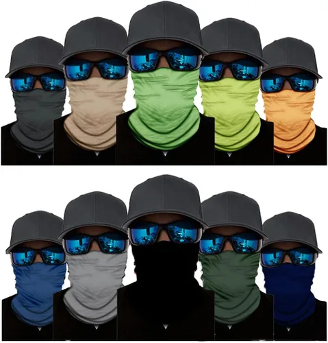 Miniatura 5 de ELANE 10 máscaras faciales para cuello, polainas de senderismo para mujeres, polaina de cuello de pesca para hombres, protección UV, bandanas