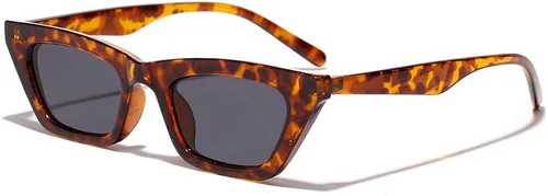 BOJOD Gafas de sol cuadradas de ojo de gato para mujer, a la moda, vintage, de moda, gafas de sol para mujer, color negro