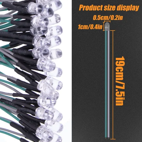 Miniatura 3 de 35 unidades de diodos LED RGB de flash rápido precableados de 0.197 in, ultra brillantes, LED de 12 V, resistencia integrada para proyectos de Flash