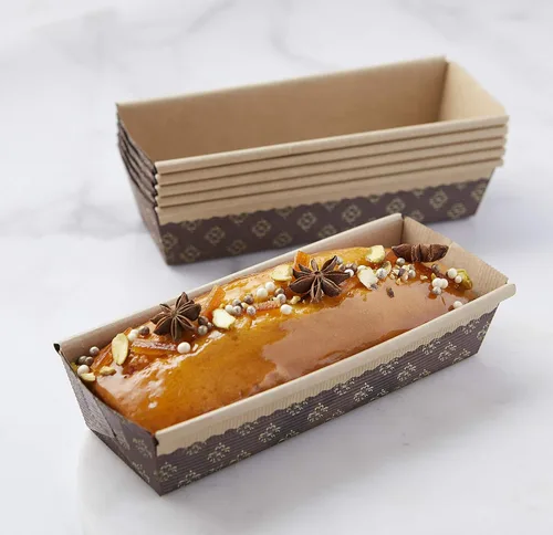 Miniatura 5 de Pastry Chef's Boutique Moldes de papel rectangulares desechables para pan, hechos de forma natural, reciclable, aptos para microondas y horno, molde