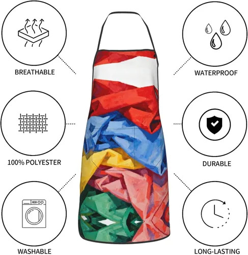 Miniatura 8 de Delantal rosa claro con bolsillos, delantales resistentes a las gotas de agua para mujeres y hombres, delantal ideal para uso doméstico y restaurante