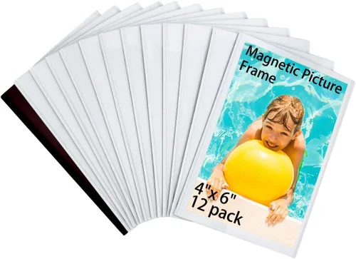 Miniatura 8 de HIIMIEI Paquete de 12 portarretratos magnéticos negros para nevera de 2.5 x 3.5 pulgadas, 2 x 3 pulgadas, Polaroid Instax, pequeño imán para nevera