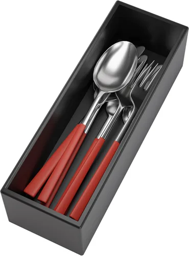 Miniatura 14 de Organizador de cajones de bambú portautensilios para cocina, organizador de almacenamiento de cubiertos de madera pequeña, bandeja de caja apilable