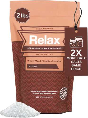 Miniatura 12 de Relax Spa & Bath Paquete variado de sales de baño de aromaterapia para bañera de hidromasaje, baño o spa, cuatro bolsas de 2 libras infundidas