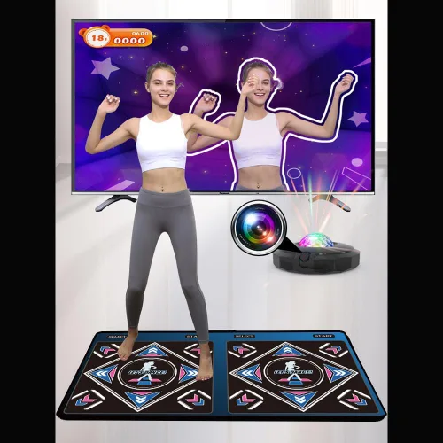 Miniatura 7 de Alfombrilla de baile electrónica musical HDMI con cámara, una tarjeta de memoria grande de 64G, incluye 1000 juegos, 650 canciones, 81 videos