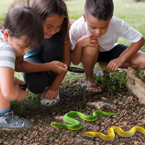 Miniatura 5 de Juguete realista de serpiente falsa – Figuras de animales de serpiente elásticas realistas – Accesorios de broma de Halloween, juguetes para aliviar