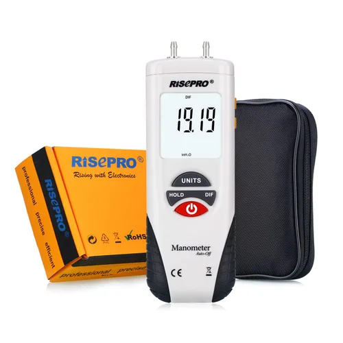medidor digital de presión del aire y medidor de presión diferencial. manómetro hvac de presión de gas