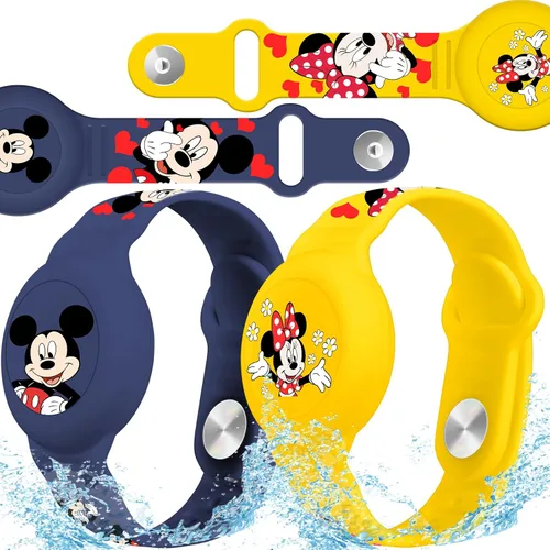 Miniatura 9 de Pulsera impermeable de Airtag para niños [Paquete de 2], lindo soporte de Air Tag con diseño oculto de dibujos animados para niños con cobertura