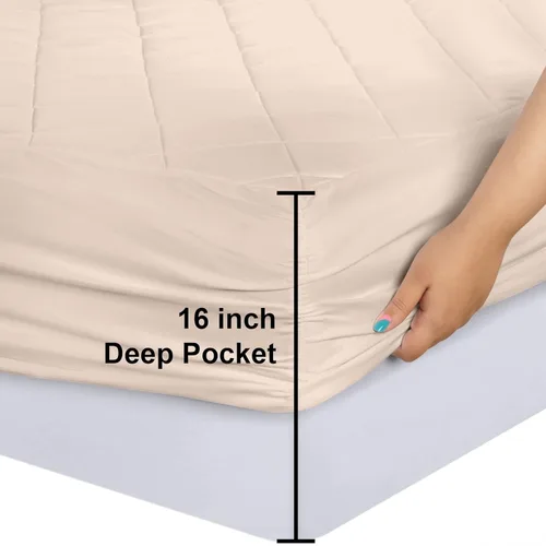 Miniatura 3 de Utopia Bedding - Cubrecolchón acolchado y ajustado, tamaño individual, protector y cubierta de colchón elástico con bolsillo profundo que se estira