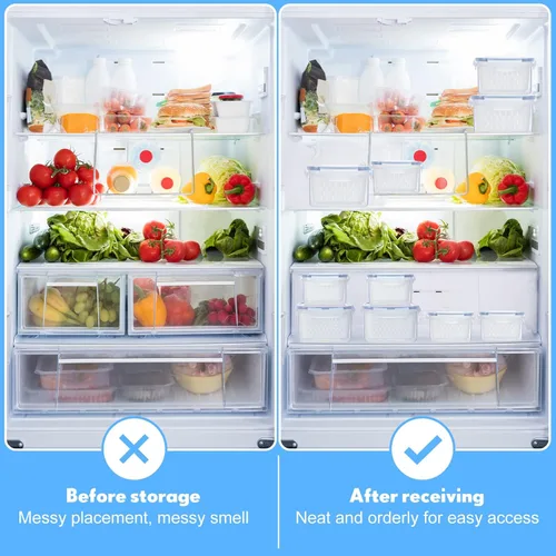 Miniatura 6 de 6 recipientes de almacenamiento de frutas para refrigerador, contenedores de almacenamiento de alimentos, frutas y frutas, frutas y verduras, carne
