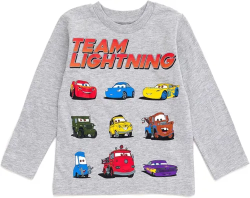Miniatura 5 de Disney Pixar Cars Lightning McQueen Tow Mater - Paquete de 2 camisetas de manga larga para niños pequeños a grandes