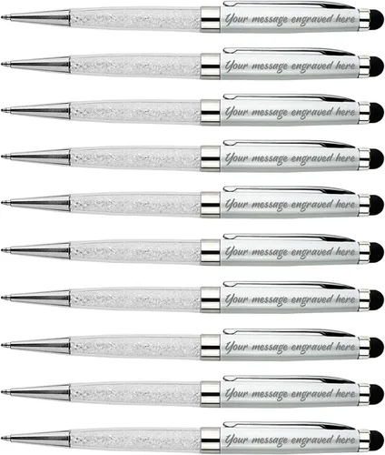 Miniatura 17 de Ancolo Bolígrafos grabados de lujo con punta de lápiz capacitivo, repuestos de tinta negra de cristal, bolígrafos de calidad, personalizados