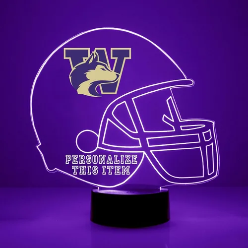 Miniatura 33 de Lámpara nocturna con señal LED personalizada de casco de fútbol de la Universidad de Alabama Crimson Tide con nombre o imagen personalizada