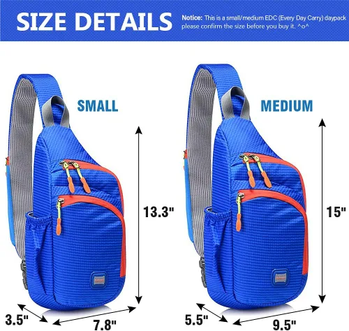 Miniatura 5 de Peicees Mochila pequeña tipo bandolera impermeable unisex bolsa de hombro cruzada en el pecho