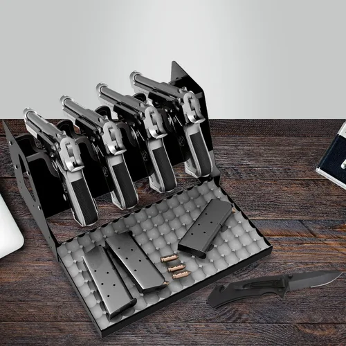 Miniatura 2 de UNITEDPOWER - Estante de metal para pistolas, soporte para armas de mano para almacenamiento en gabinete de armas, organizador seguro