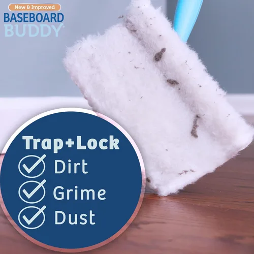 Miniatura 7 de Baseboard Buddy Esencial ligero para la limpieza del hogar, perfecto para zócalos, molduras y paredes, desliza y limpia atrapando y bloqueando
