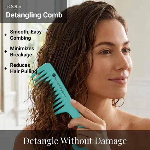 Miniatura 2 de Peine desenredante para cabello, cepillo de cabello para cabello húmedo y seco, peine de dientes anchos 2 en 1 para damas, hombres y niños