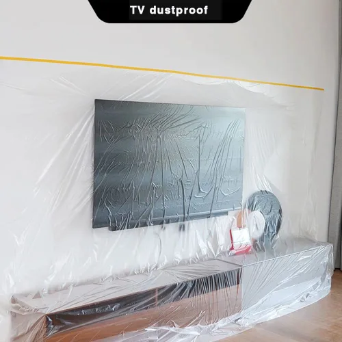 Miniatura 7 de 3 rollos de película adhesiva de plástico transparente de 3.6 pies x 65 pies, película de pintura transparente para pintura para pared, piso