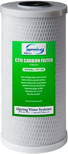 Miniatura 16 de iSpring FP15B Filtro de sedimentos para sistemas de filtración de agua para toda la casa, polipropileno de alta capacidad de 5 micrones premium, 4.5