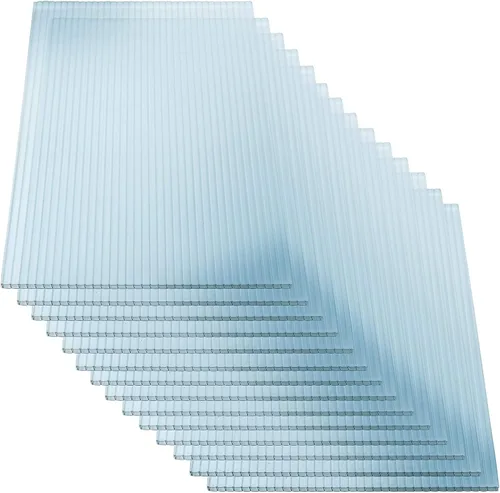 Miniatura 7 de 14 paneles de policarbonato para invernadero de 2 x 4 pies, láminas de policarbonato de doble pared de 0.157 in de grosor, transparente, resistente