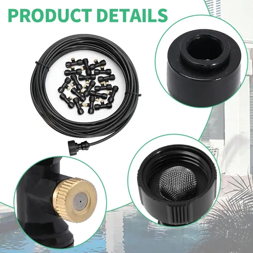 Miniatura 2 de Sistema de nebulización de 50 pies para enfriar el sistema de niebla al aire libre para patio exterior que produce niebla de agua en el patio