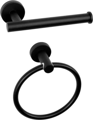 Miniatura 9 de NearMoon 2 piezas de accesorios de baño, toallero y soporte para papel higiénico, colgador de toallas de baño de acero inoxidable y soporte