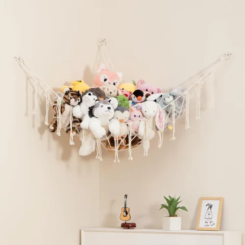 Miniatura 25 de Lilly's Love Hamaca para animales de peluche, organizador colgante de esquina, almacenamiento de juguetes, red de almacenamiento de animales