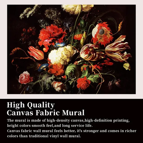 Miniatura 9 de Zeeko Murales de pared florales oscuros para despegar y pegar, 59 pulgadas de ancho x 98 pulgadas de alto, papel tapiz de flores 3D vintage