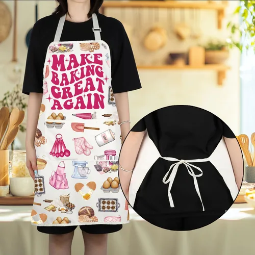 Miniatura 4 de VAMSII Regalo para amantes de la repostería, delantal para hornear con bolsillos, para cocinar, cocinero, regalo de cocina, delantal