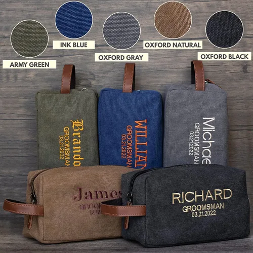 Miniatura 4 de Neceser personalizado – 5 colores – Kit de Dopp personalizado para padrinos de boda, bolsa de aseo bordada