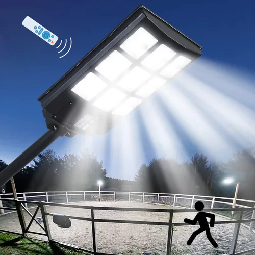 Miniatura 8 de Farolas solares para exteriores, IP67, impermeable, para pared, luz de inundación LED con sensor de movimiento y control remoto, iluminación