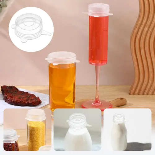 Miniatura 6 de 5 tapas elásticas de silicona extra pequeñas, de 2 pulgadas, resistentes y reutilizables, de silicona, tapas elásticas para frascos, cubiertas