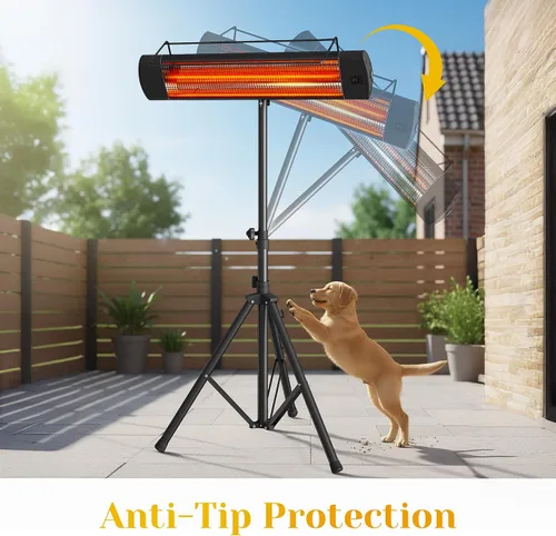 Miniatura 4 de FansaFurn Calentador de patio con control remoto, calentador infrarrojo eléctrico de 1500 W para uso en exteriores e interiores, temporizador de 24