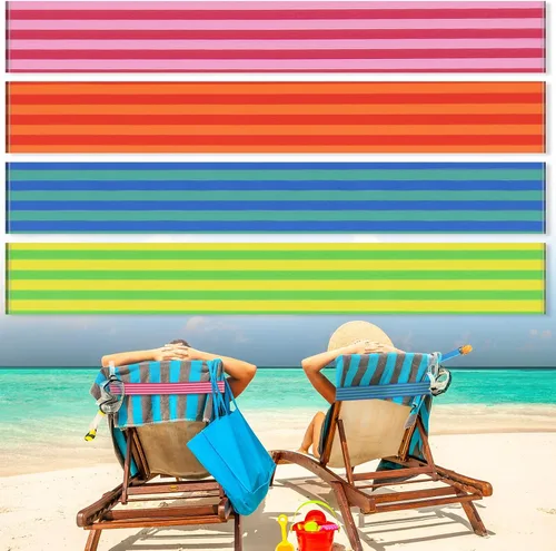Miniatura 35 de Boao 4 paquetes de bandas de toalla para silla de playa, esenciales para piscina y crucero, elásticas y resistentes al viento, clips para toallas
