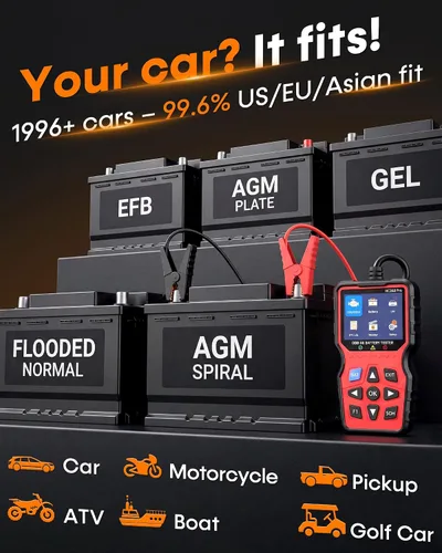 Miniatura 8 de Escáner OBD2 2 en 1 con probador de batería: códigos de motor de lectura y verificación clara de 1S + batería de prueba en 3 minutos - Herramienta