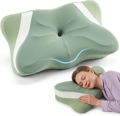 Miniatura 16 de Sweetcrispy Almohada cervical para cuello y hombro, almohadas ergonómicas de espuma viscoelástica, contorno lateral para adultos, soporte ortopédico