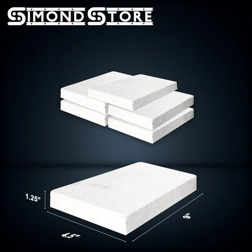 Miniatura 2 de SIMOND STORE Ladrillos de fuego aislantes – 1.25 x 4.5 x 9 pulgadas – Paquete de 5 – 2500 F – Ladrillos de forja – Ladrillos de fuego para chimenea