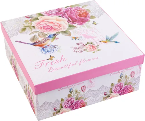 Miniatura 7 de London Boutique Juego de tazas de café de té, 4 porcelana, pájaro, rosa, mariposa, diseño Shabby Chic en caja de regalo, 11 oz