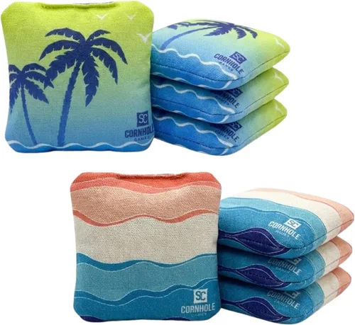 Miniatura 14 de Bolsas Profesionales de Cornhole de Doble Cara - 16 oz 6x6 con Relleno de Resina Premium - Bolsas de Frijoles Pro de Torneo Oficial Rojo/real