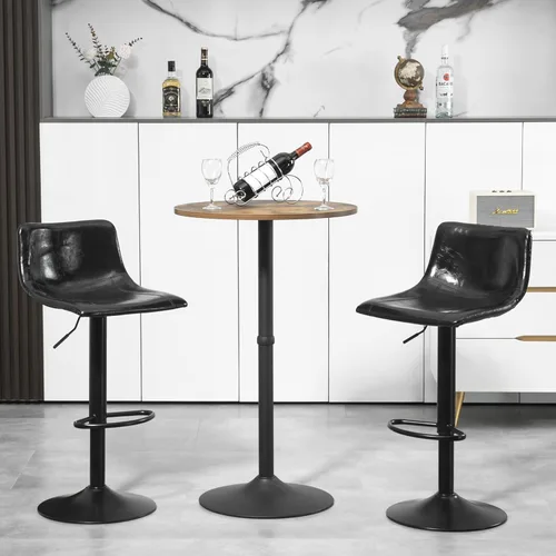 Miniatura 2 de Finnhomy Mesa redonda de bar de cóctel de 23.6 pulgadas con base de metal, mesa alta de pub bistró, mesa de altura de barra para cocina, sala