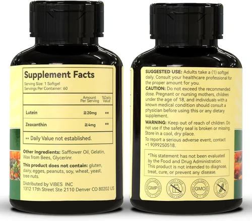 Miniatura 7 de Luteína para ojos, luteína 20 mg, suplementos de luteína y zeaxantina, suplementos para los ojos, alivio de la fatiga ocular y apoyo para la salud