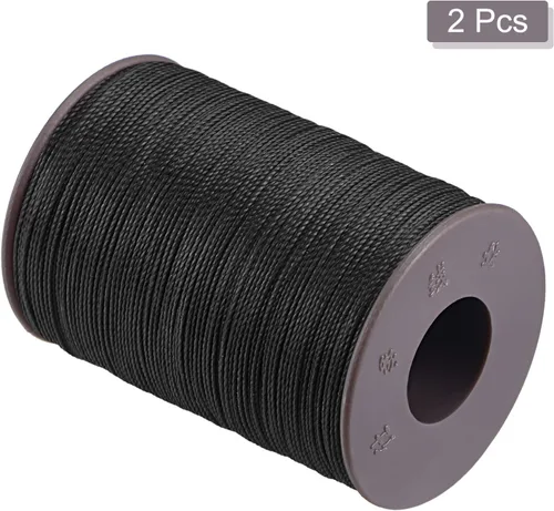 Miniatura 3 de uxcell Hilo encerado fino de 137 yardas, 0.022 in de diámetro, de poliéster, con revestimiento de cera, para coser a máquina, bordar, acolchar a