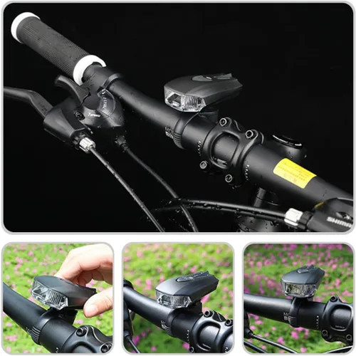 Miniatura 4 de Zerodeko USB Rechargeable Bike Light Set with Waterproof Front Handlebar Lamp and Red Rear Taillight, Portable Cycling Headlights for Outdoor Night