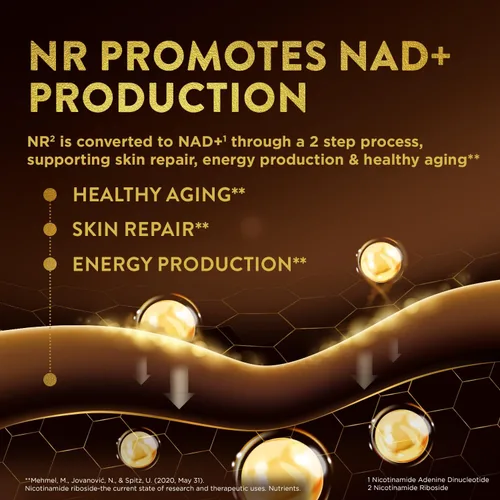 Miniatura 4 de Swisse Plus NAD+ Beauty Restore Ingredientes clínicamente probados Suplemento NAD+ para hombres y mujeres Apoya la formación de colágeno