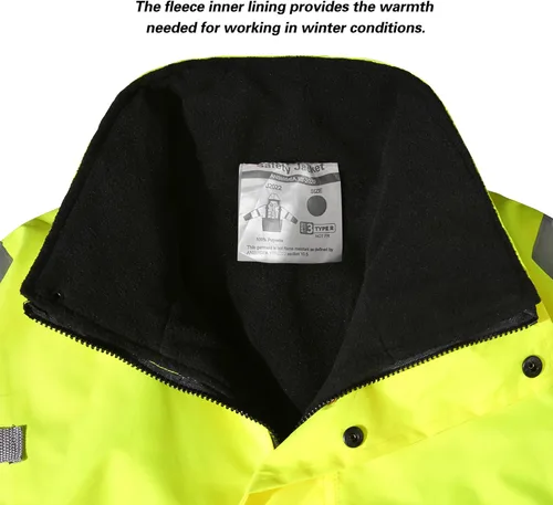 Miniatura 5 de Chaqueta de seguridad para hombre, chaqueta reflectante con capucha de alta visibilidad, chaqueta bomber de alta visibilidad con bolsillos y Lima