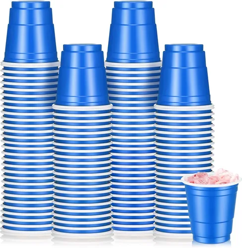 Roshtia Paquete de 100 vasos de plástico de 2 onzas, mini vasos de chupito desechables de graduación de 2 onzas para fiesta de graduación, boda,