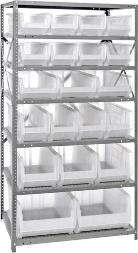 Miniatura 68 de Quantum QSBU-245BK Heavy Duty Shelving Unit with (7) Shelves and (24) QUS245 Black Bins for Garage Warehouse Storage Distribution 400 lb Load