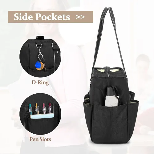 Miniatura 4 de Damero Bolsa de mano para profesores con funda acolchada para laptop, bolsa de trabajo para profesores, bolsa de utilidad para oficina, viajes