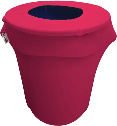 Miniatura 56 de LA Linen Cubierta para cubo de basura ajustable de elastano elástico de 32 galones, cubierta redonda para contenedor de residuos, decoración de Gris
