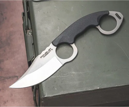 Miniatura 7 de COLD STEEL Double Agent II Plain Edge Durable Lightweight Japanese AUS8A Steel Clip Point Shape 3" Fixed Blade Tactical Outdoor Hunting Knife